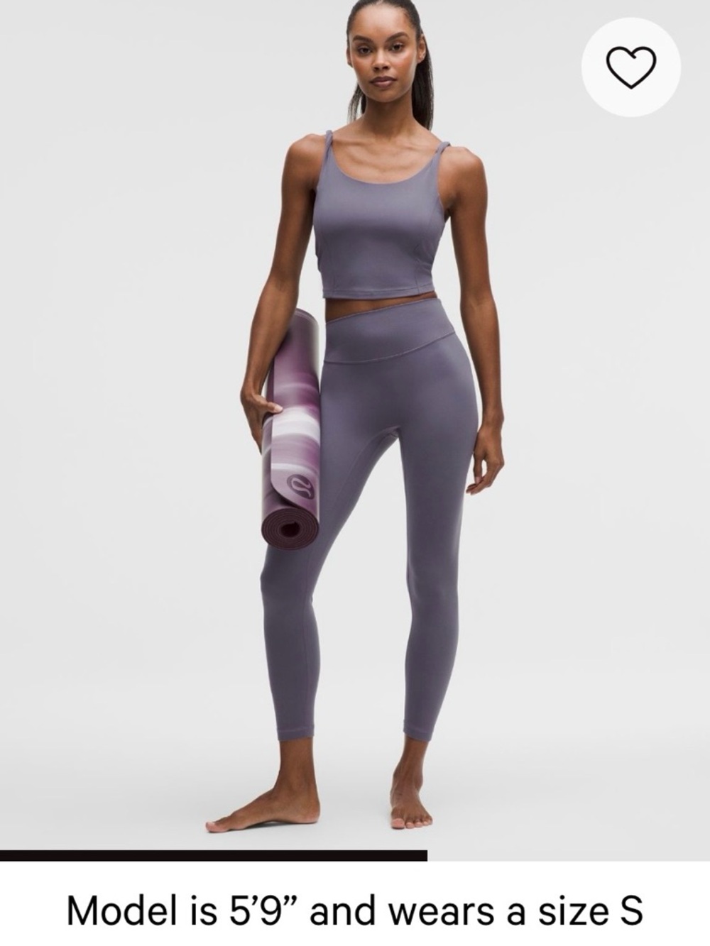 lululemon athletica align twist strap cropped tank grape mist